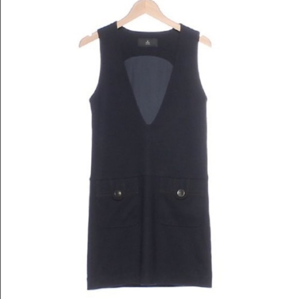 Vintage Wool Dress Navy SMALL Jumper INED Depusi Japanese - Picture 2 of 8